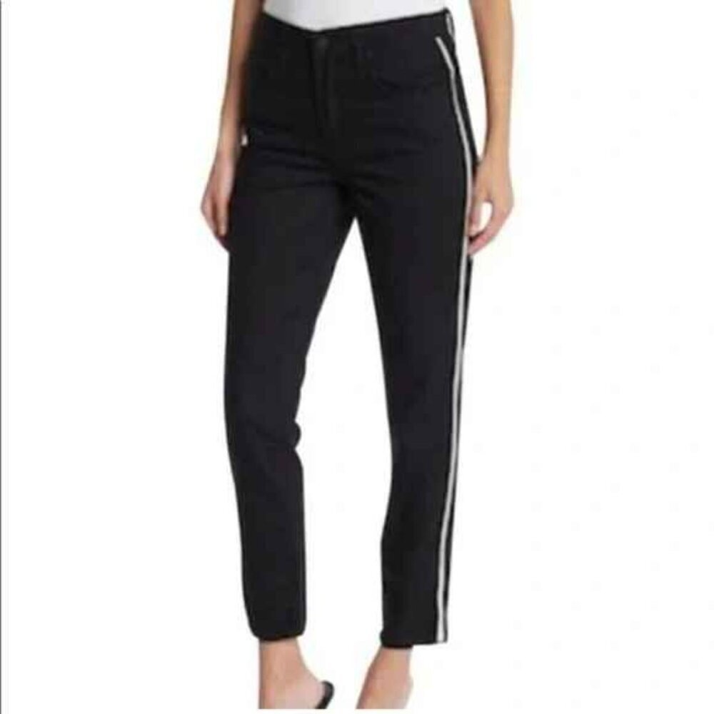 NEW Blank NYC High Rise Tapered Black White stripe Ankle Jeans Size 27